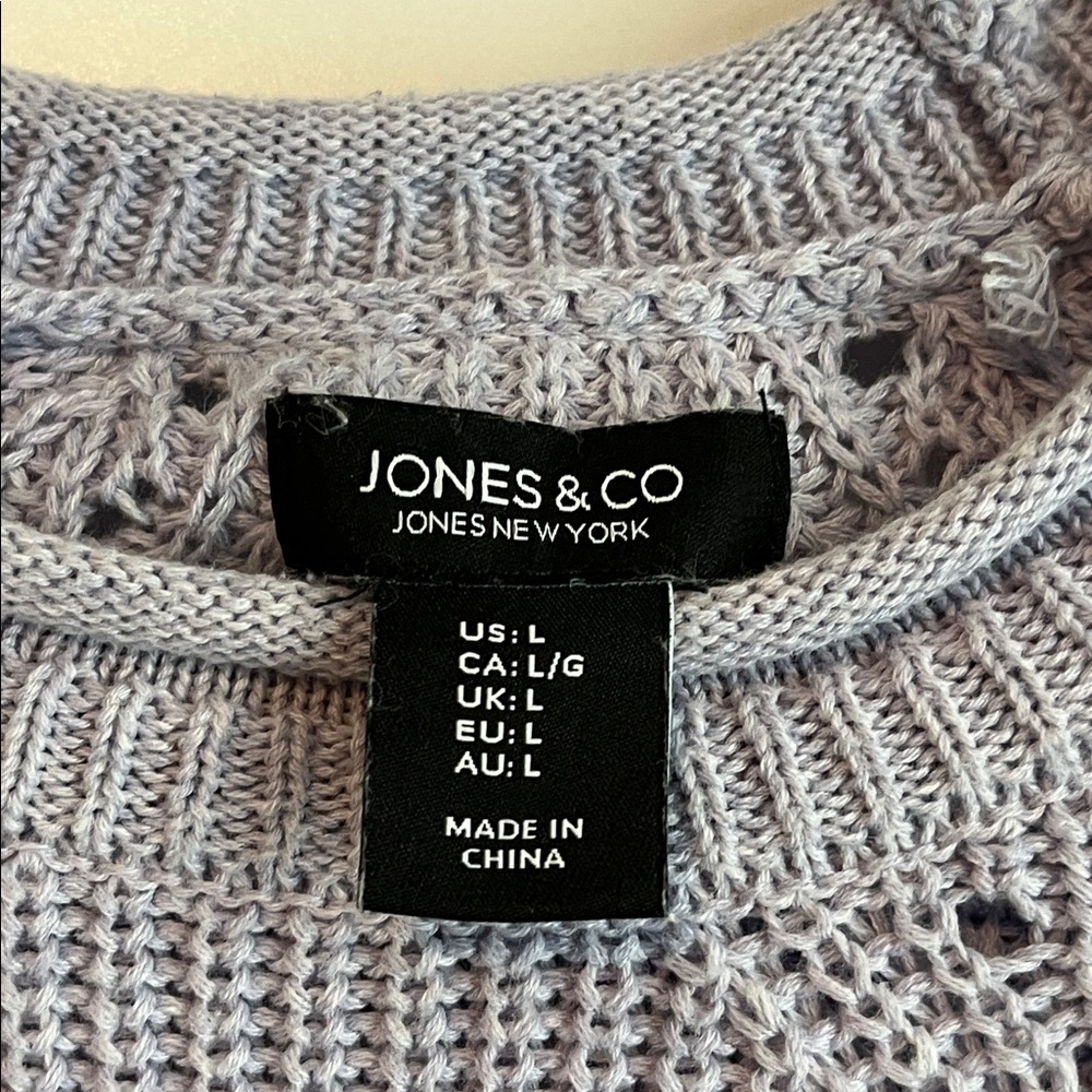 ⚡️ 3 for $30 ⚡️Jones & Co Jones New York Lavender Knit Sweater Women’s Large - Picture 8 of 9